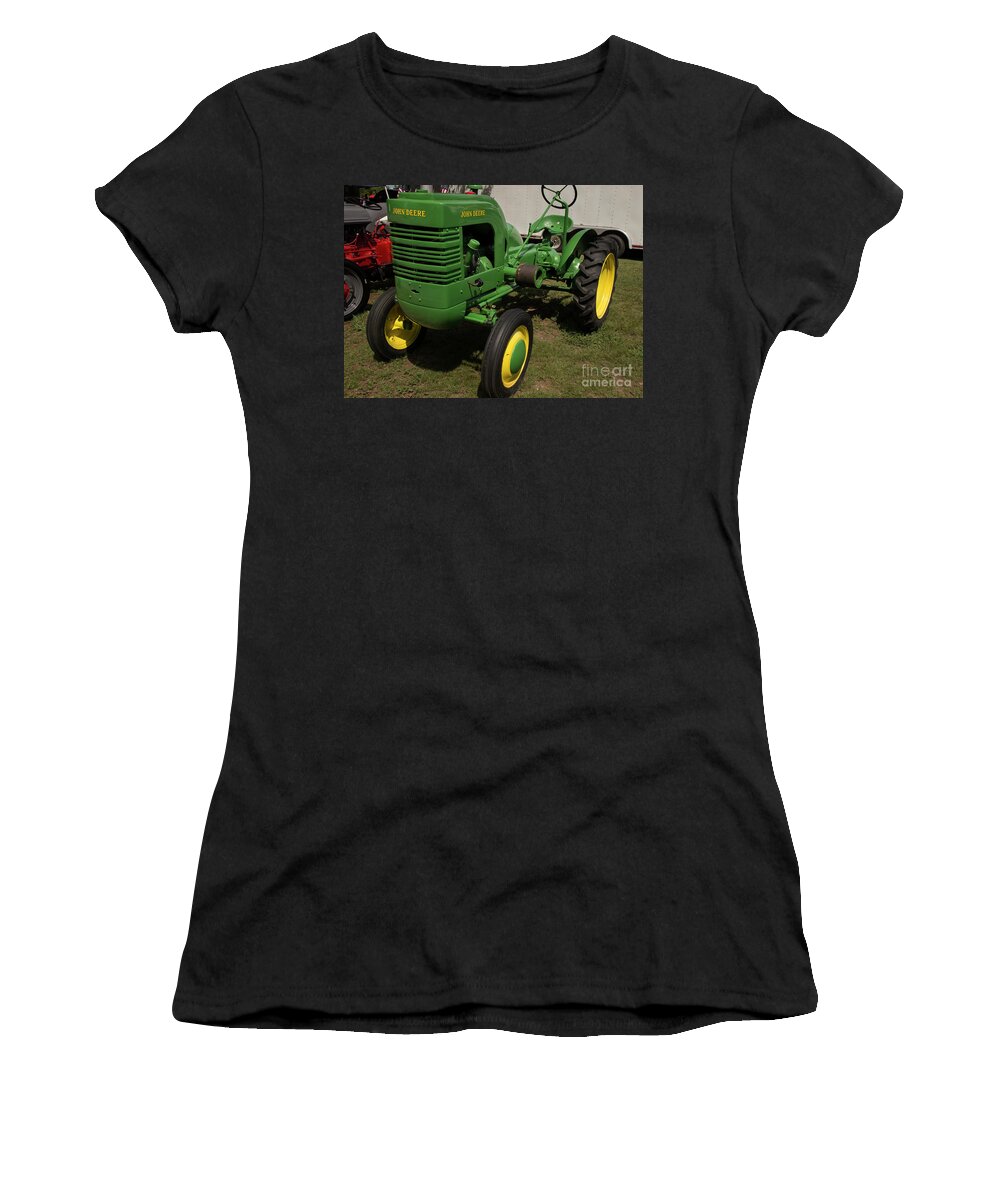 Tractor Women's T-Shirt featuring the photograph John Deere Tractor by Mike Eingle