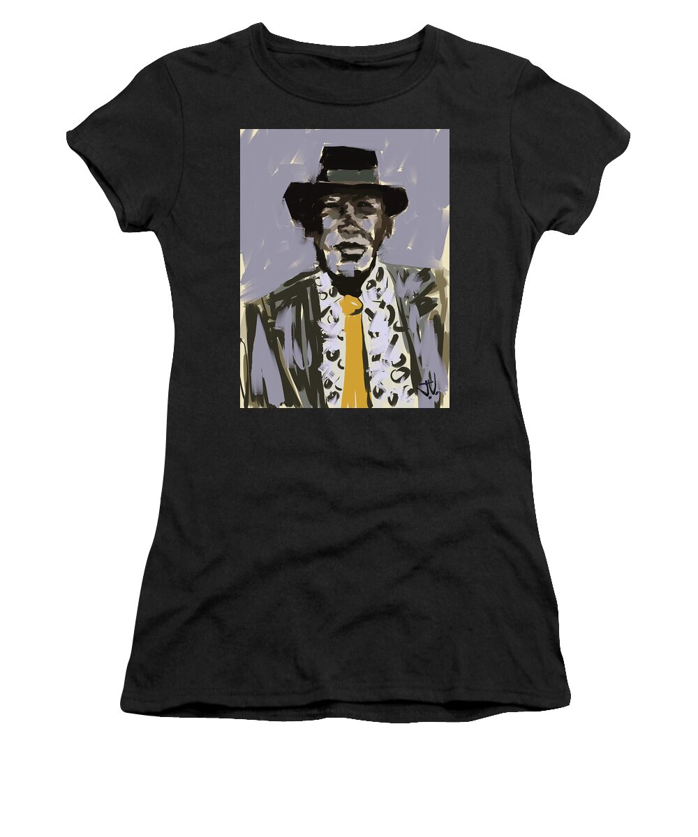 Portrait Women's T-Shirt featuring the digital art John Lee Hooker by Jim Vance