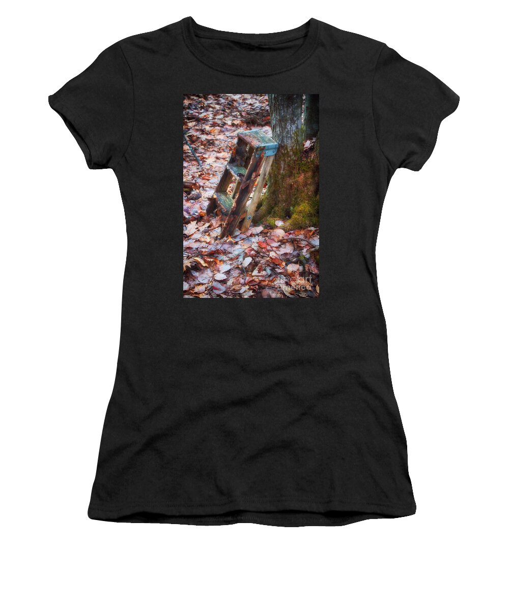Step Ladder Women's T-Shirt featuring the photograph Just a Few Feet More by Elizabeth Dow