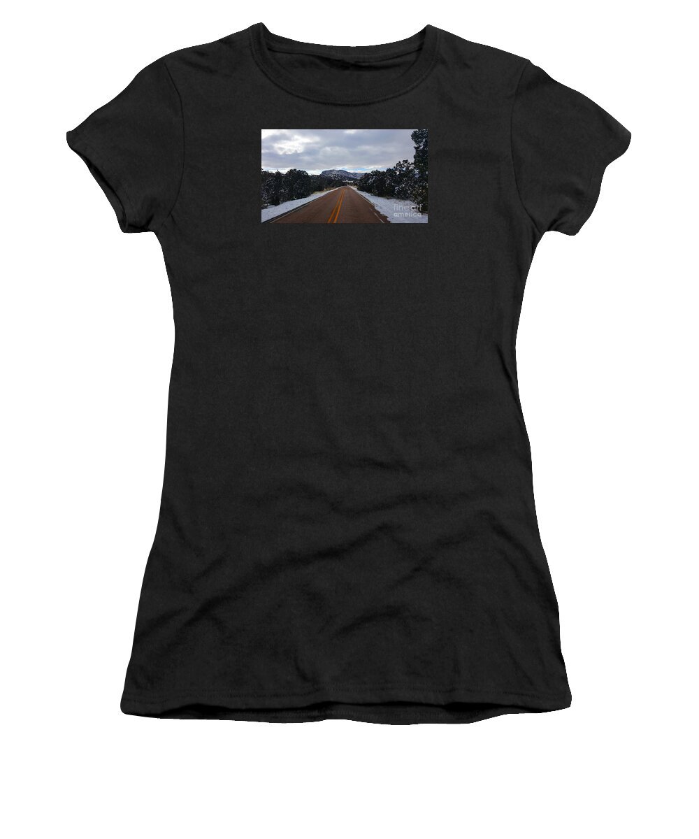 Southwest Landscape Women's T-Shirt featuring the photograph Just a little Snow by Robert WK Clark
