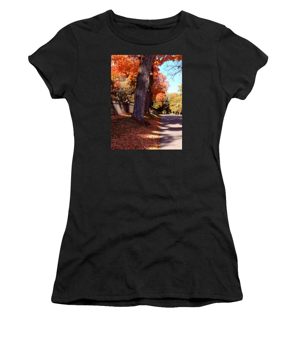Autumn Women's T-Shirt featuring the photograph Just Strolling Your Hand in Mine by Wild Thing