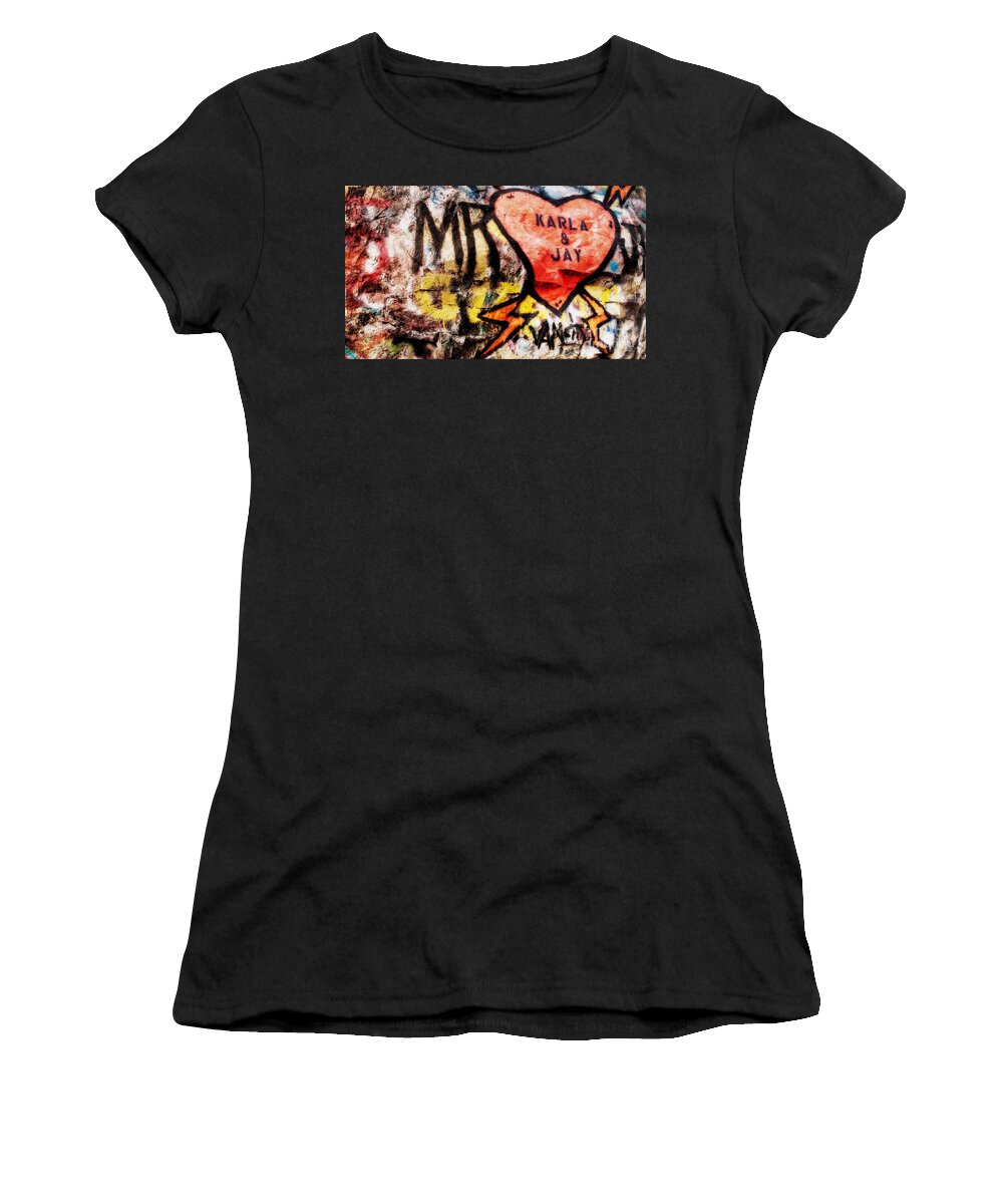 Graffiti Women's T-Shirt featuring the photograph Karla and Jay by Chris Dutton