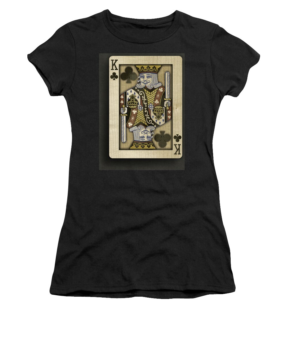 King Of Clubs Women's T-Shirt featuring the photograph King of Clubs in Wood by YoPedro