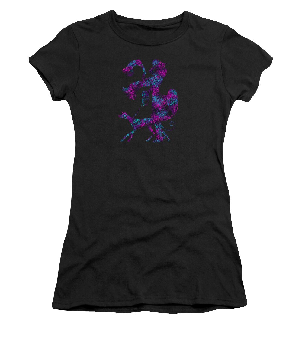 Lady Women's T-Shirt featuring the digital art Lady Dog walker Transparent Background by Barbara St Jean