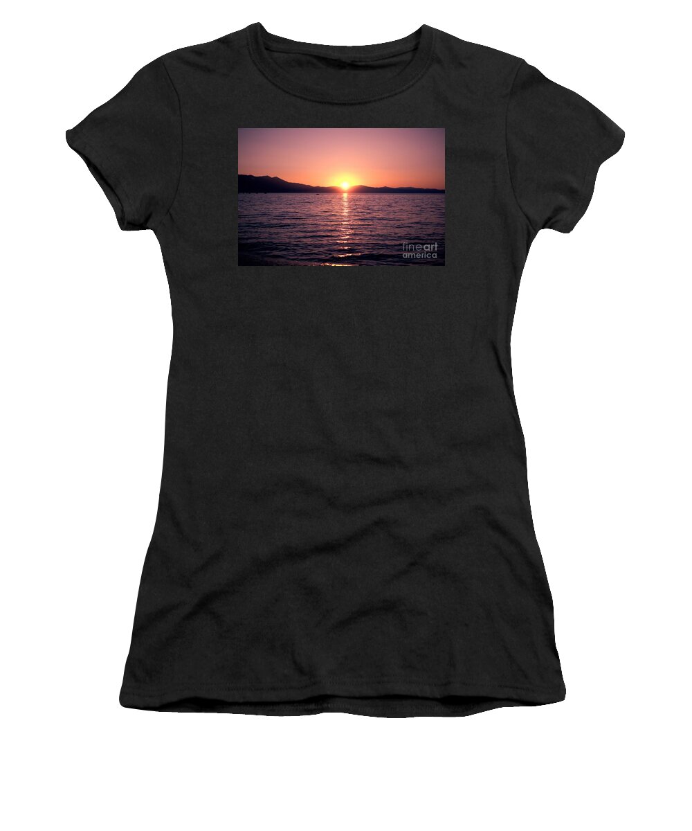 Sunset Lake Women's T-Shirt featuring the photograph Lake Sunset 8pm by Joe Lach