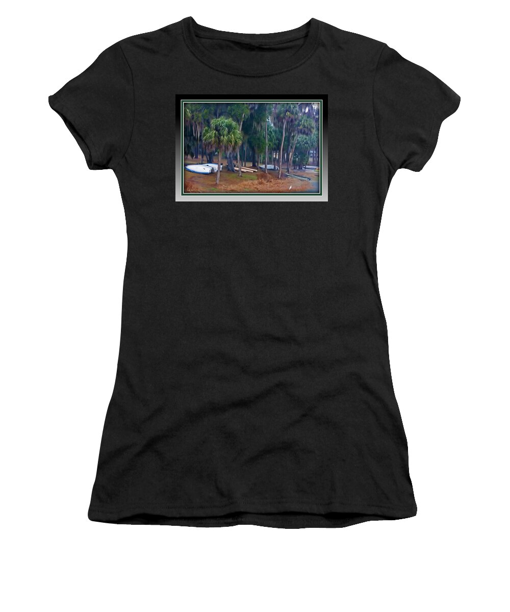 Lake Women's T-Shirt featuring the photograph Lake Wauburg Rain by Farol Tomson