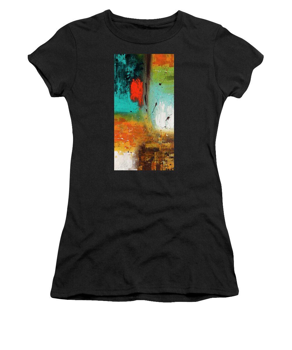 Abstract Art Women's T-Shirt featuring the painting Landmarks by Carmen Guedez