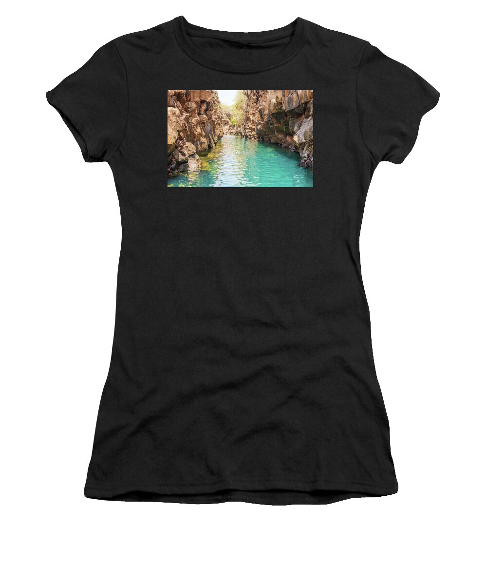 Rocks Women's T-Shirt featuring the photograph Las Grietas on Santa Cruz Island in Galapagos by Marek Poplawski