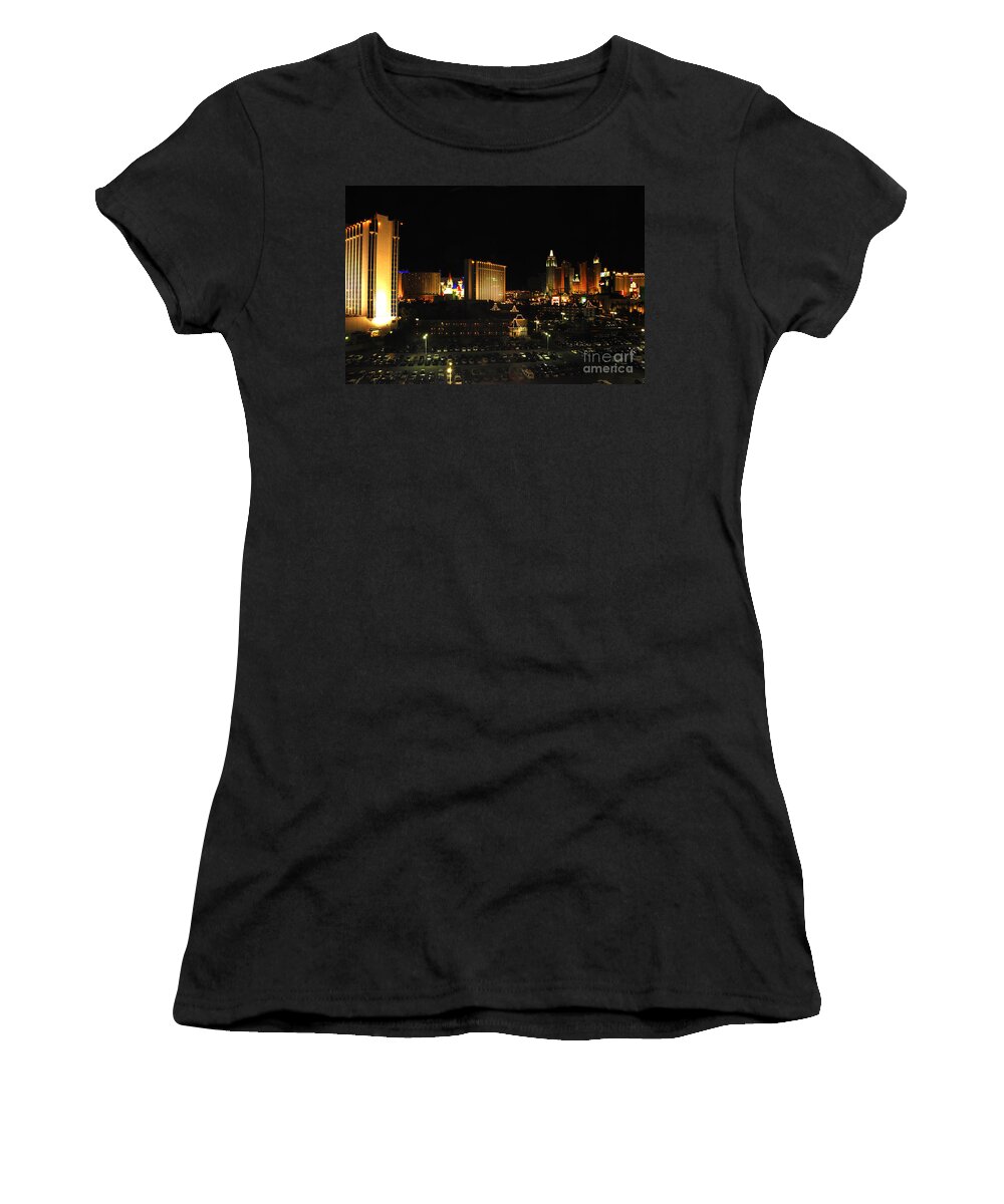 Downtown Las Vegas Women's T-Shirt featuring the photograph Las Vegas sky line by Micah May