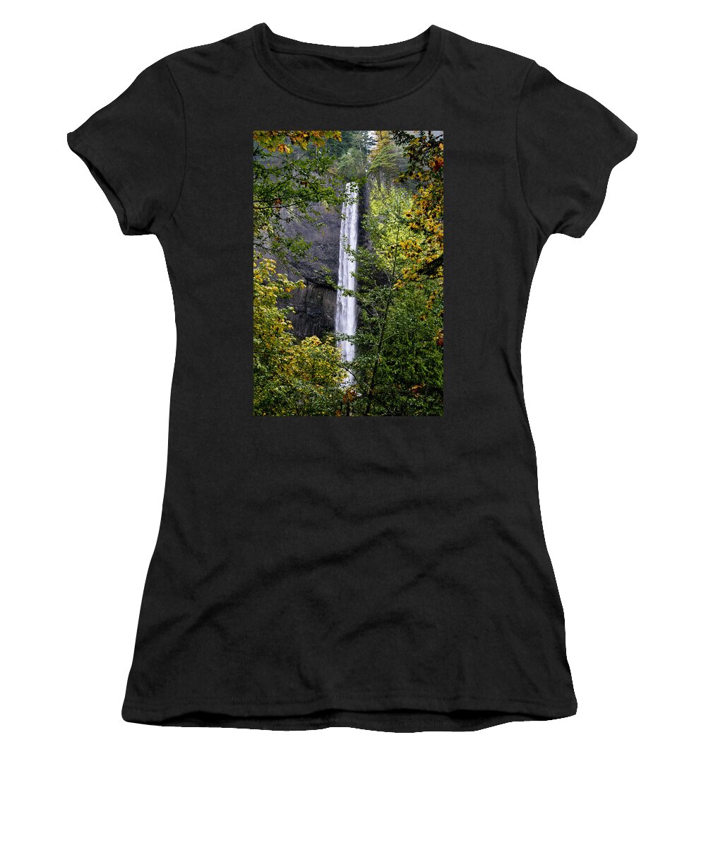 Waterfalls Women's T-Shirt featuring the photograph Latourell Falls by Albert Seger