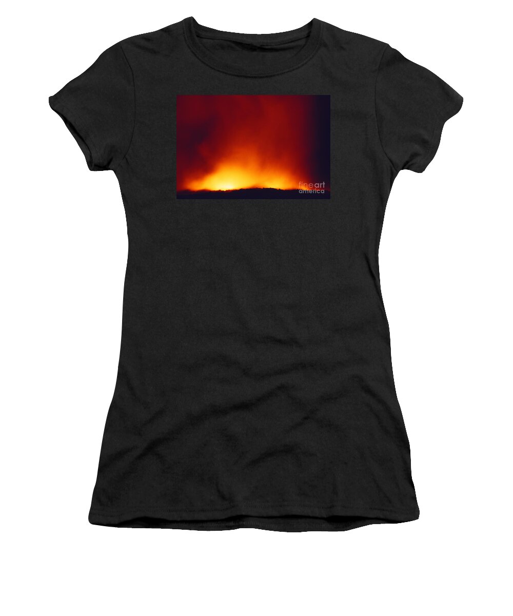 Active Women's T-Shirt featuring the photograph Lava At Night by Bob Abraham - Printscapes