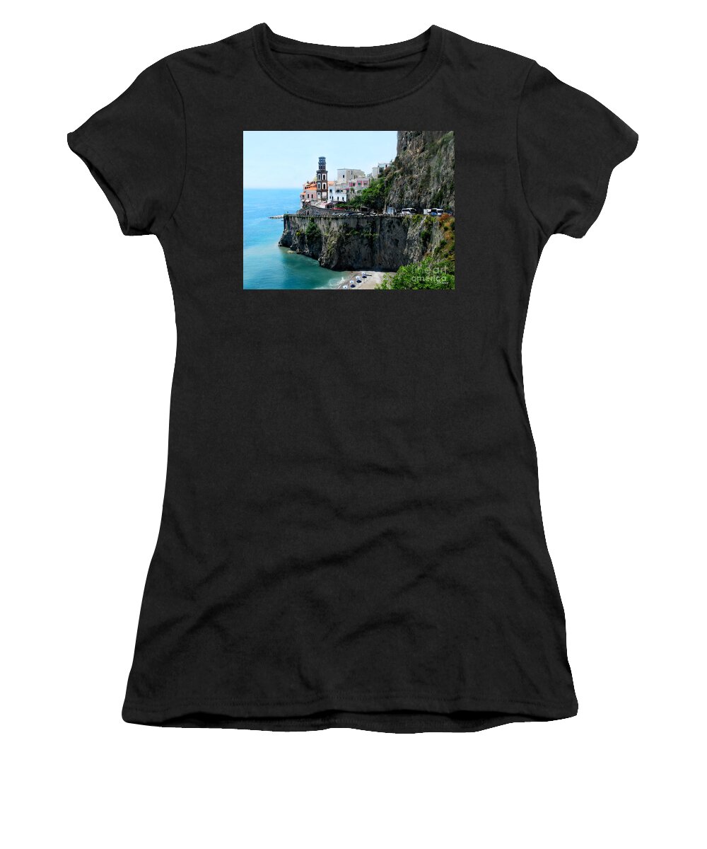 Italy Women's T-Shirt featuring the photograph Leaving Atrani Italy by Jennie Breeze