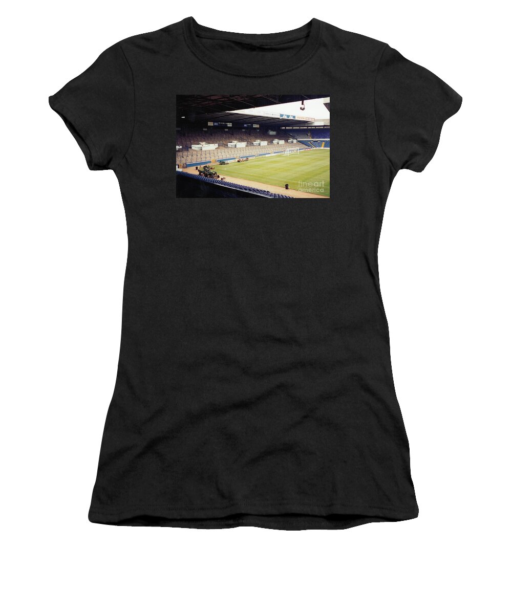 Leeds United Women's T-Shirt featuring the photograph Leeds - Elland Road - The Kop 3 - 1993 by Legendary Football Grounds
