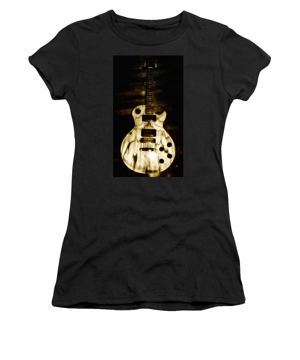 Les Paul Women's T-Shirt featuring the photograph Les Paul Guitar by Bill Cannon