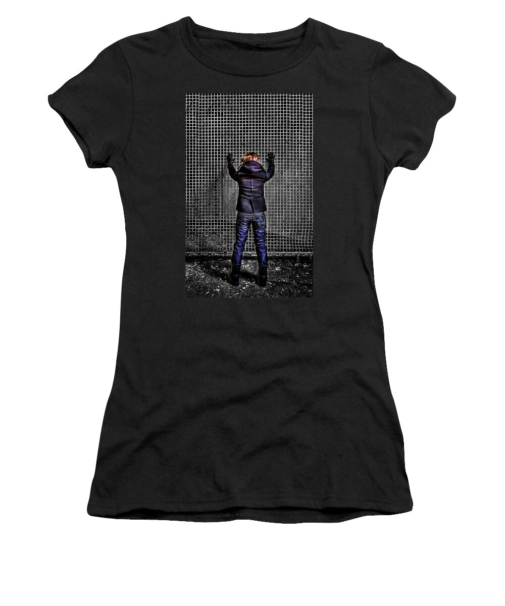 Abandoned Women's T-Shirt featuring the photograph Let Your Wall Fall Down by Evelina Kremsdorf
