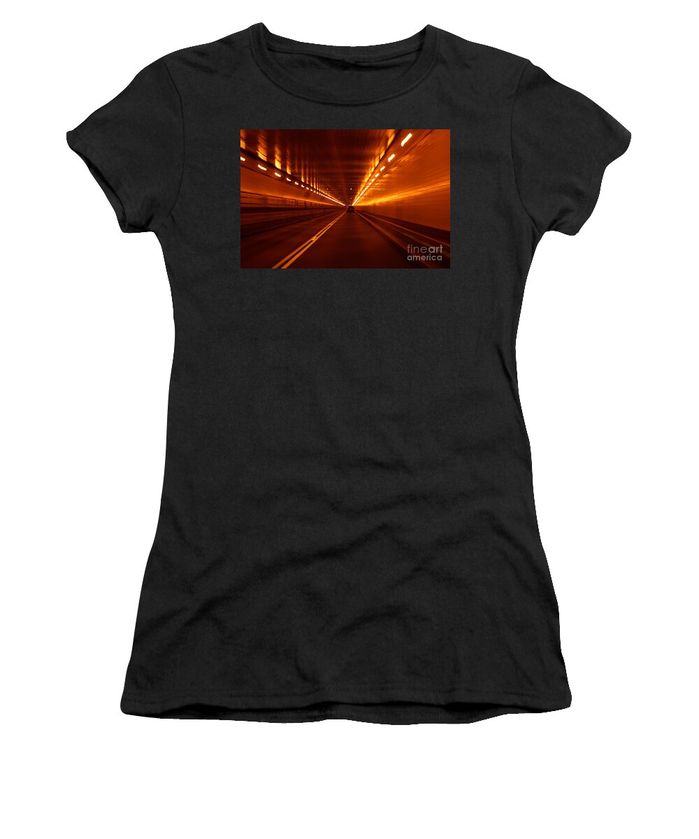 Tunnel Women's T-Shirt featuring the photograph Lincoln Tunnel, Nyc by Helmut Meyer zur Capellen