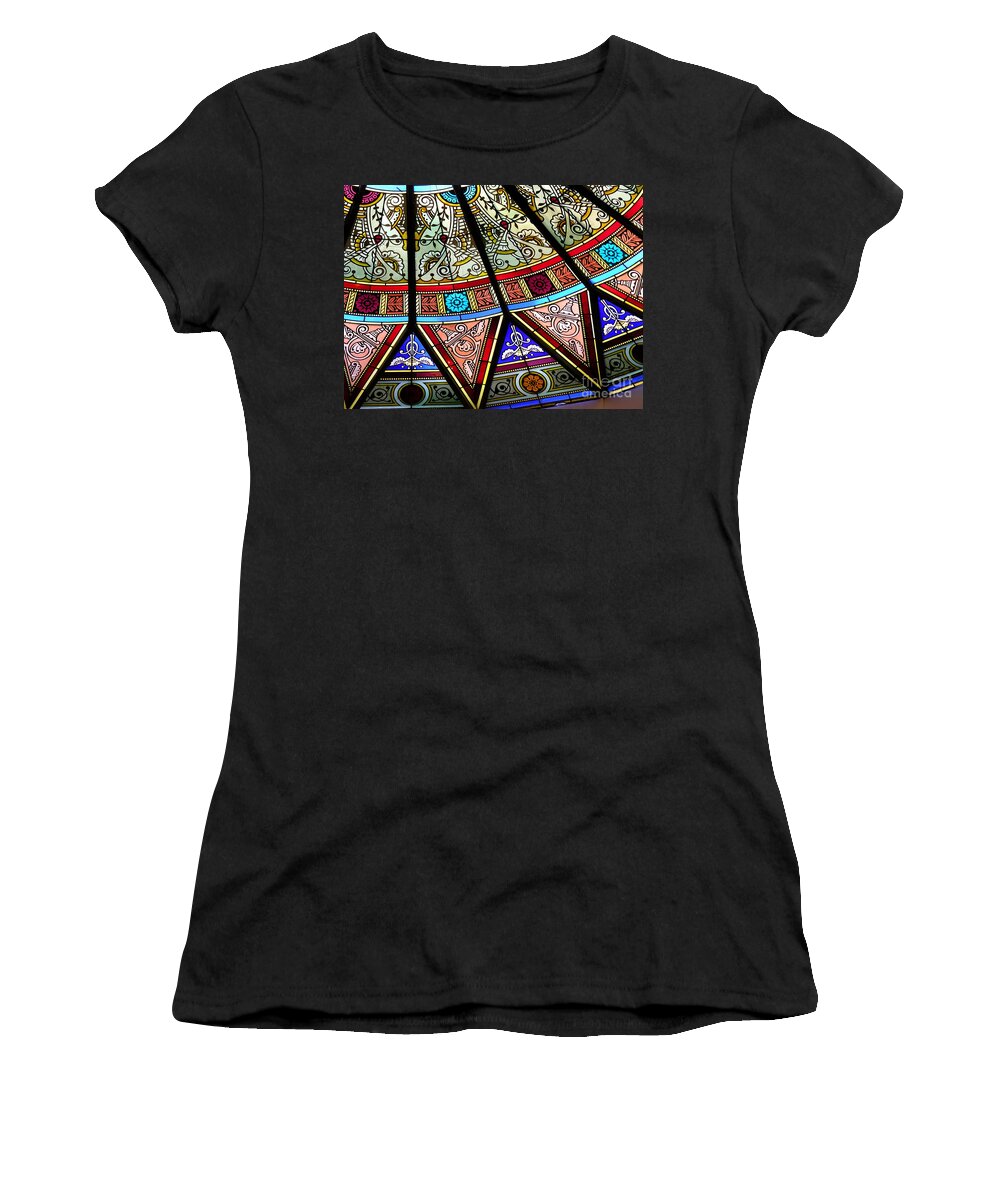 Lehigh University Women's T-Shirt featuring the photograph Linderman Stained Glass Detail by Jacqueline M Lewis