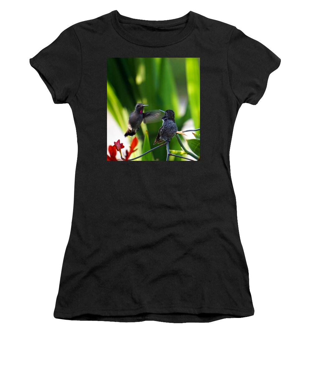Humming Bird Women's T-Shirt featuring the photograph Little bit of Love by Wayne Enslow