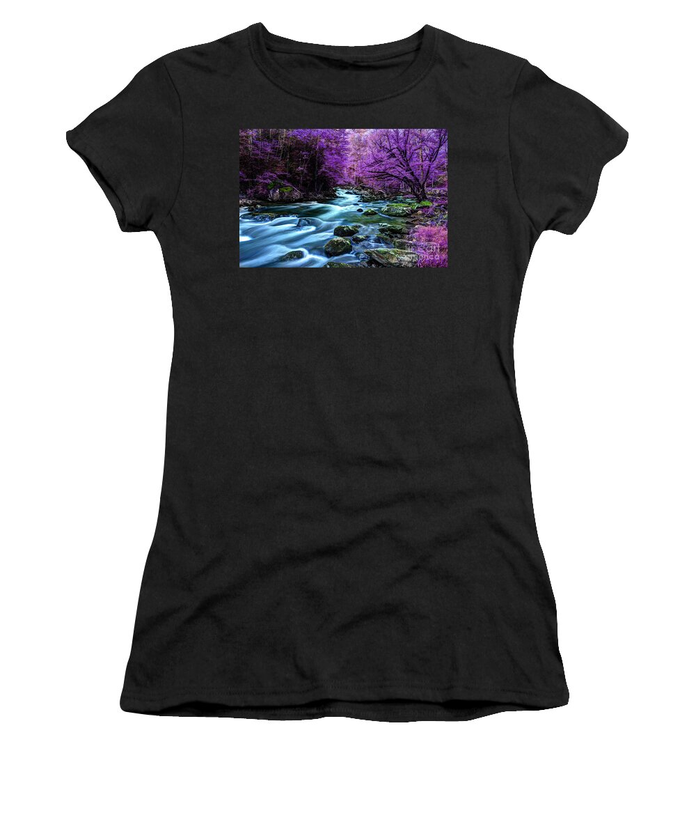 River Scene Women's T-Shirt featuring the photograph Living In Yesterday's Dream by Michael Eingle