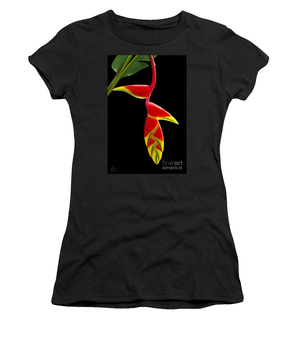 Pacific Heliconia Women's T-Shirt featuring the painting Lobster Claw by Rand Herron