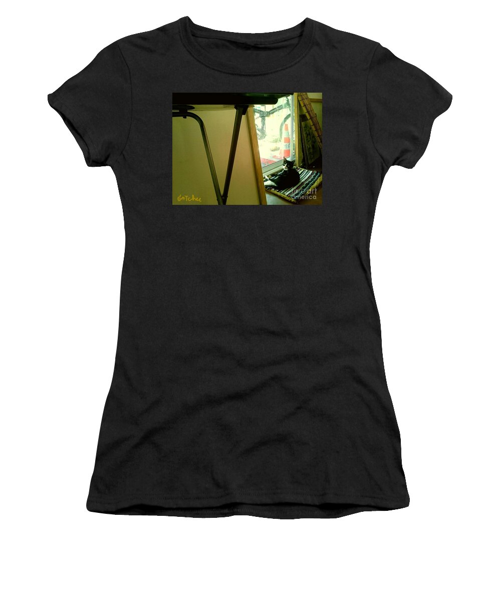 Cat Women's T-Shirt featuring the photograph Looking to Me by Sukalya Chearanantana