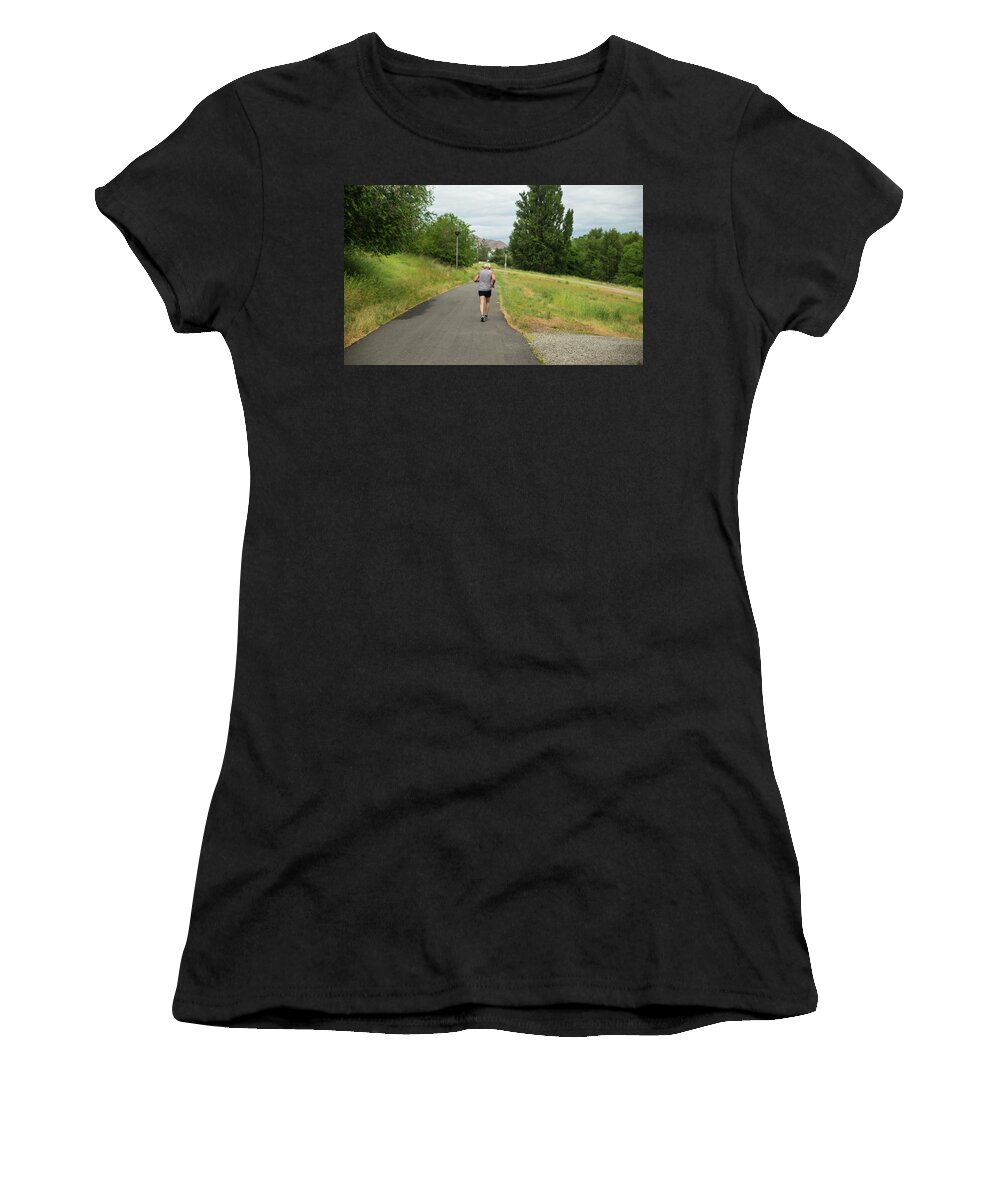 Loop Trail Runner Women's T-Shirt featuring the photograph Loop Trail Runner by Tom Cochran