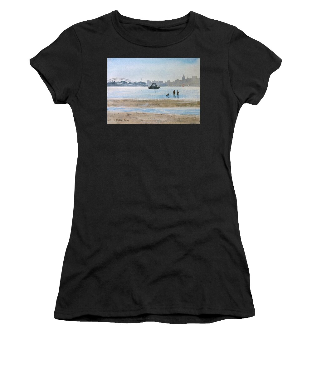 Water Women's T-Shirt featuring the painting Low Tide at Rose Bay by Debbie Lewis
