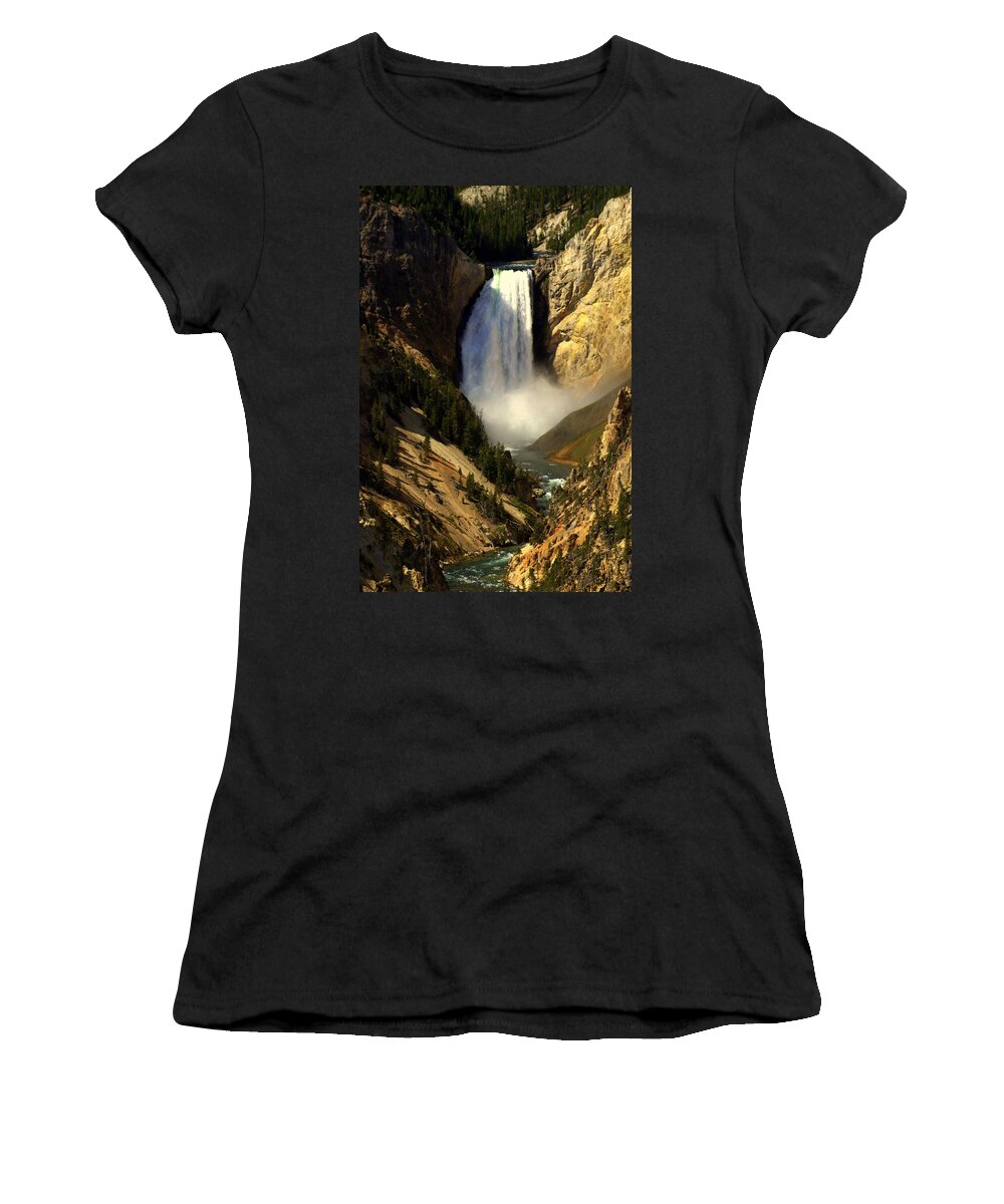Yellowstone National Park Women's T-Shirt featuring the photograph Lower Falls 2 by Marty Koch