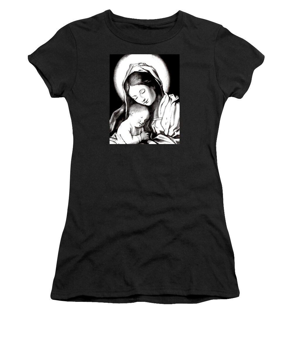 Madonna And Child Women's T-Shirt featuring the painting Madonna and Child by Joe Dagher