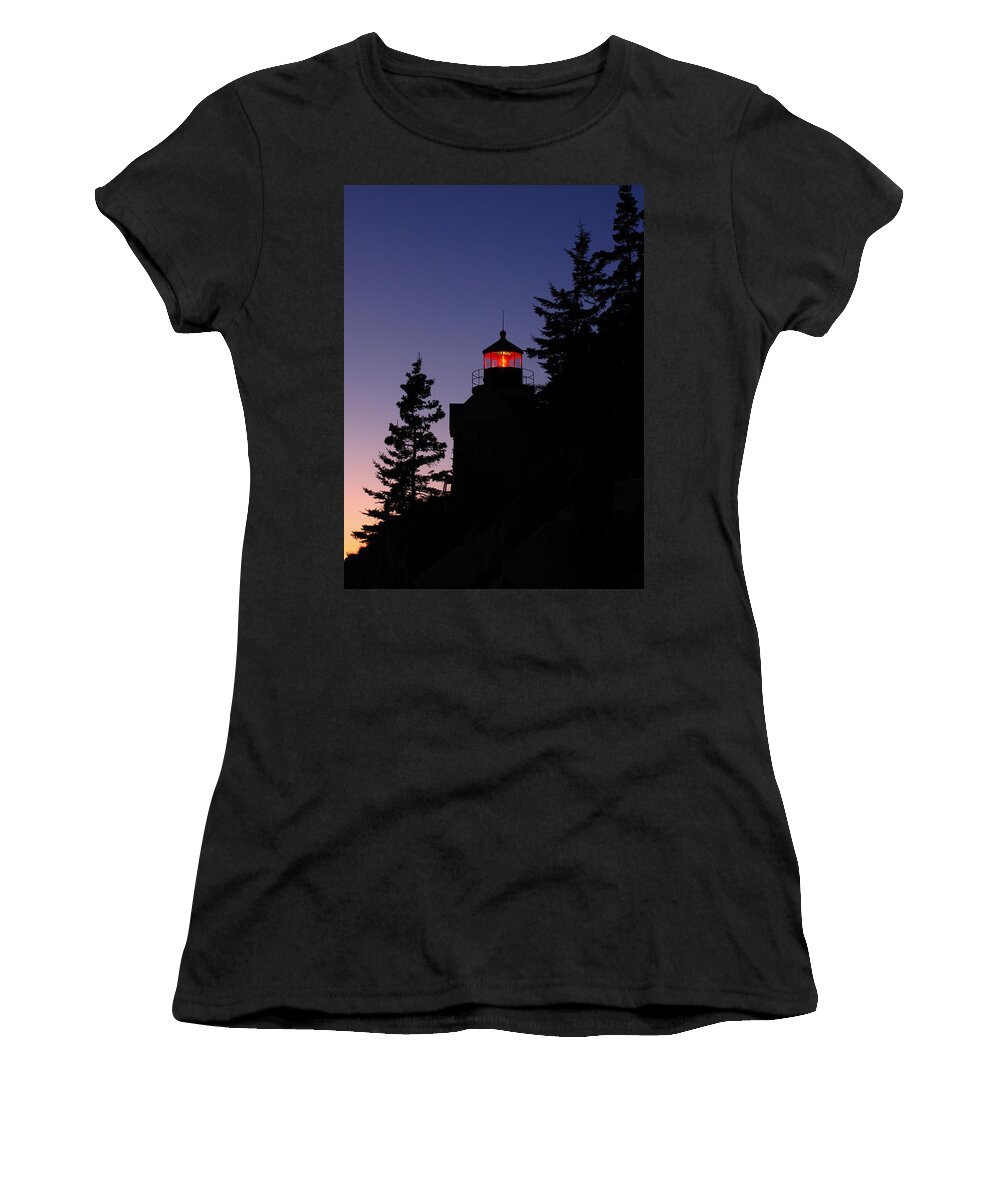 Acadia Lighthouse Women's T-Shirt featuring the photograph Maine Lighthouse by Juergen Roth