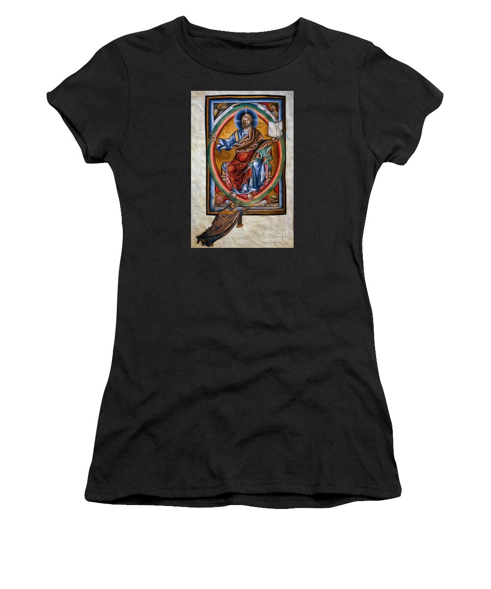 Majestas Women's T-Shirt featuring the photograph Majestas Domini from BL Arundel 156 Interprted by Pablo Avanzini