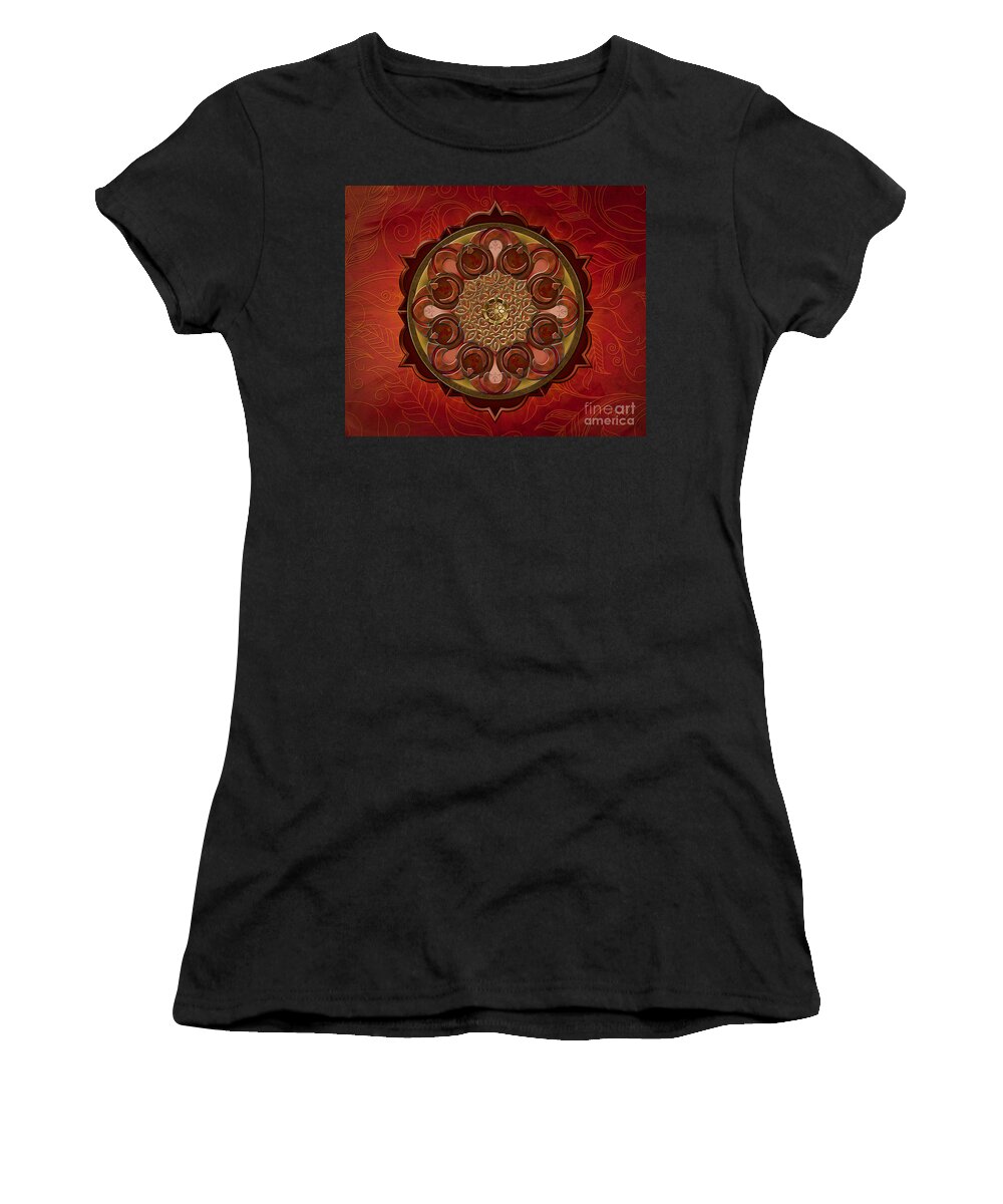 Mandala Women's T-Shirt featuring the digital art Mandala Flames sp by Peter Awax