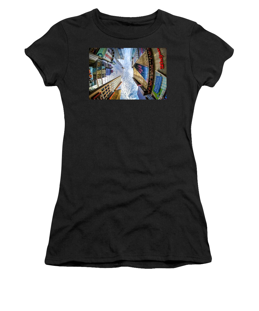 Manhattan Women's T-Shirt featuring the photograph Manhattan Skyscrapers by The Flying Photographer