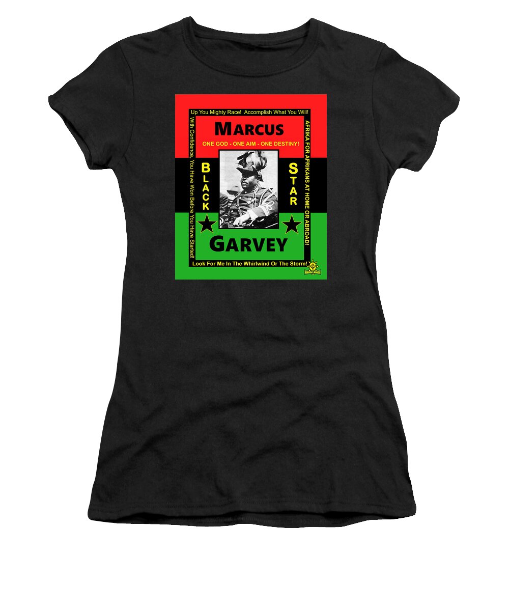 Marcus Garvey Women's T-Shirt featuring the digital art Marcus Garvey by Adenike AmenRa
