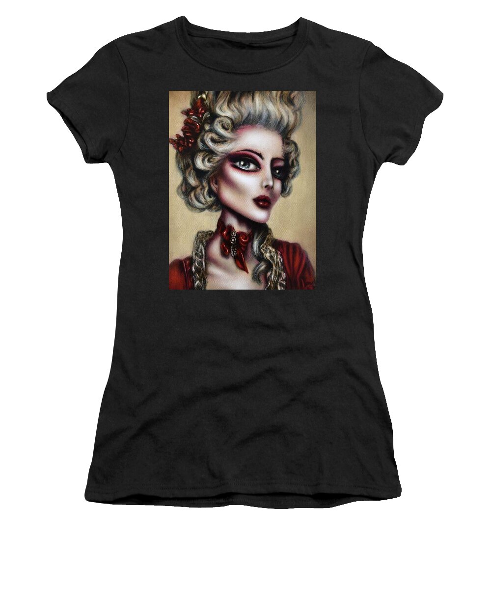 Red Women's T-Shirt featuring the painting The Trial of Marie Antoinette by Tiago Azevedo