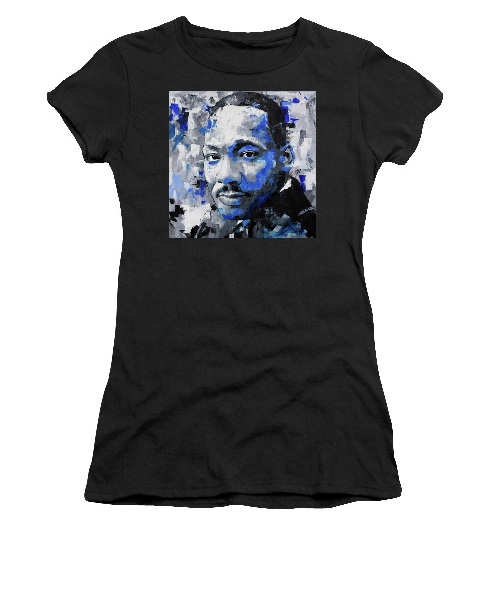Martin Luther King Jr Women's T-Shirt featuring the painting Martin Luther King Jr by Richard Day