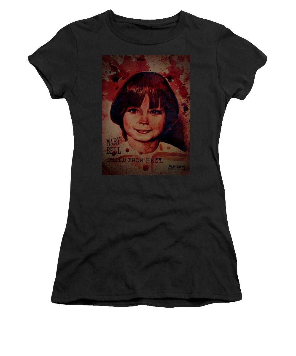 Mary Bell Women's T-Shirt featuring the painting MARY BELL fresh blood by Ryan Almighty