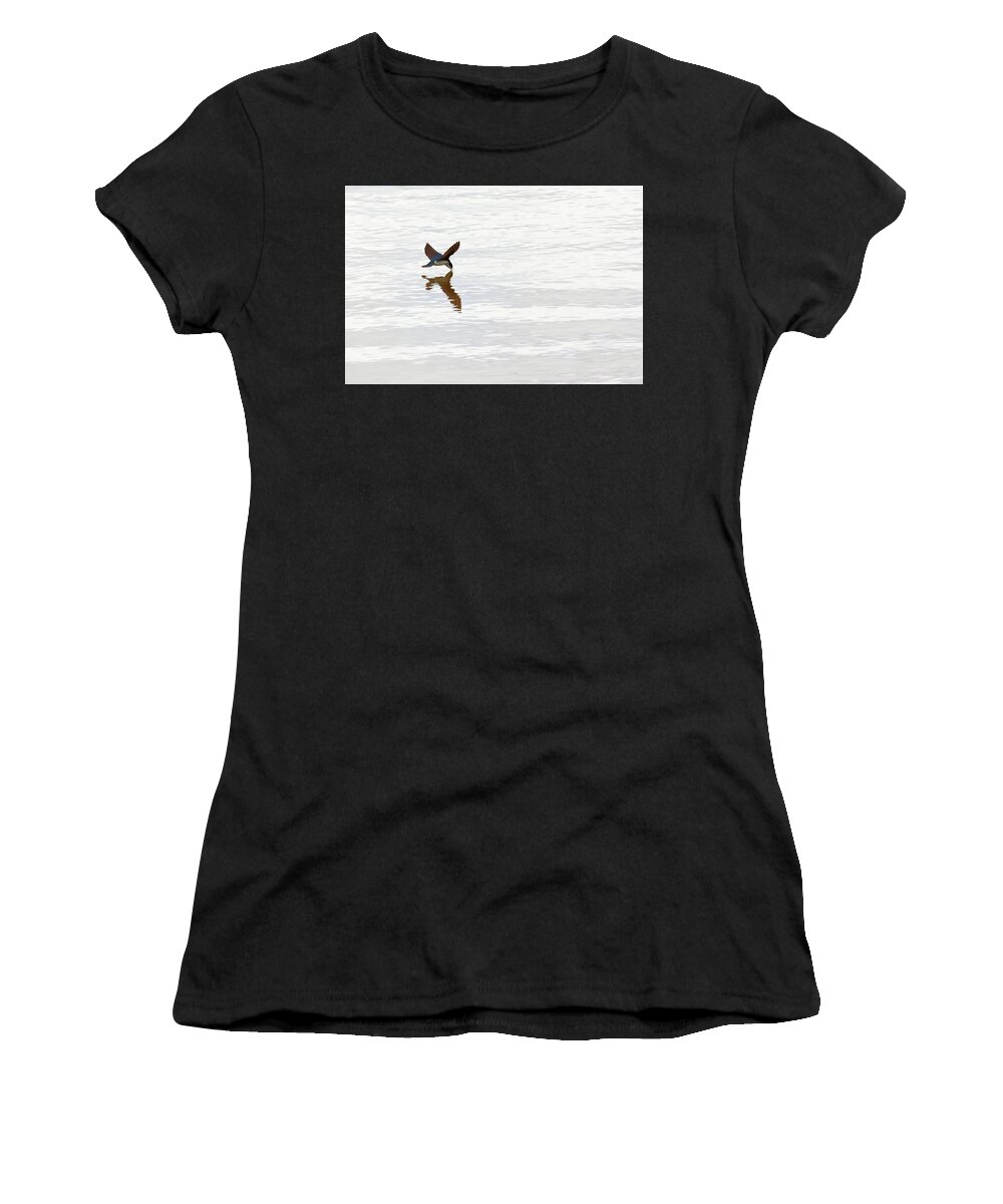 Tree Swallow Women's T-Shirt featuring the photograph Me and My Shadow by Susan Rissi Tregoning