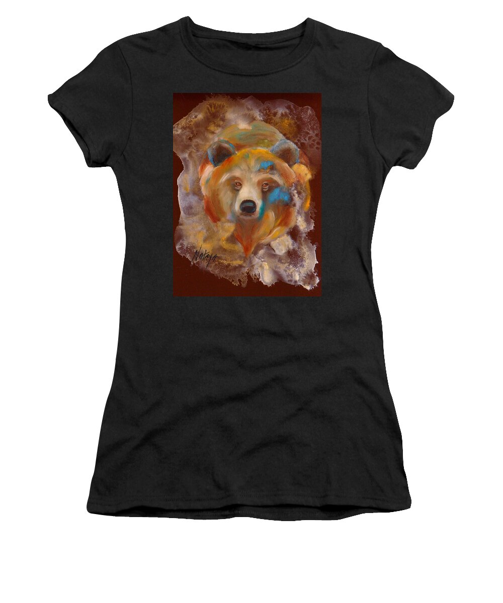 Native American Women's T-Shirt featuring the painting Medicine Bear by Nataya Crow