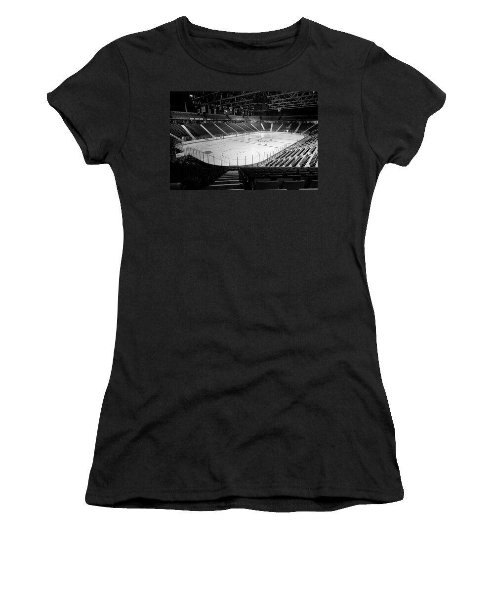 Miracle On Ice Women's T-Shirt featuring the photograph Memories of a Miracle - Lake Placid by Stephen Stookey