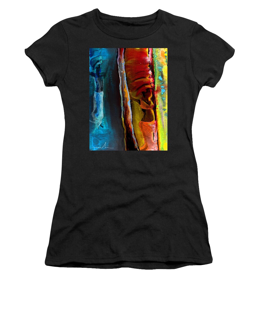 Africa Women's T-Shirt featuring the painting Memory from Africa 01 by Miki De Goodaboom