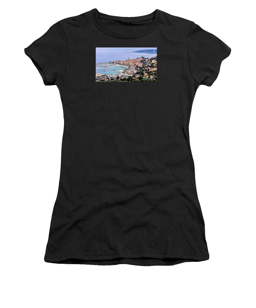 Menton Women's T-Shirt featuring the photograph Menton.Cote d Azur.France by Jennie Breeze
