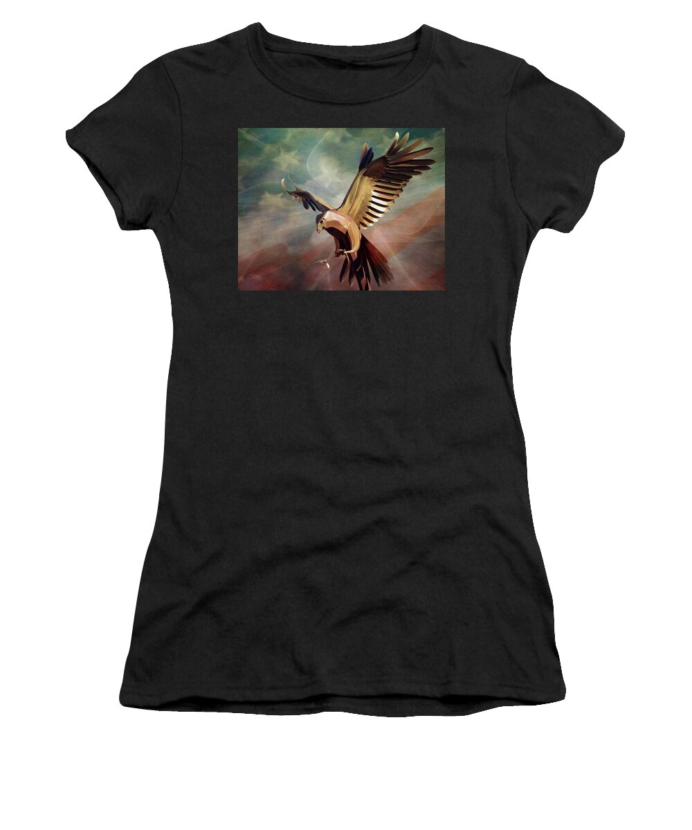 Metal Bird Women's T-Shirt featuring the digital art Metal Bird 4 of 4 by Walter Herrit
