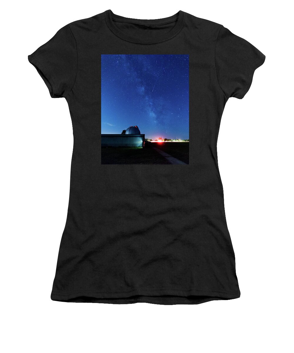 Jay Stockhaus Women's T-Shirt featuring the photograph Meteor and Observatory by Jay Stockhaus