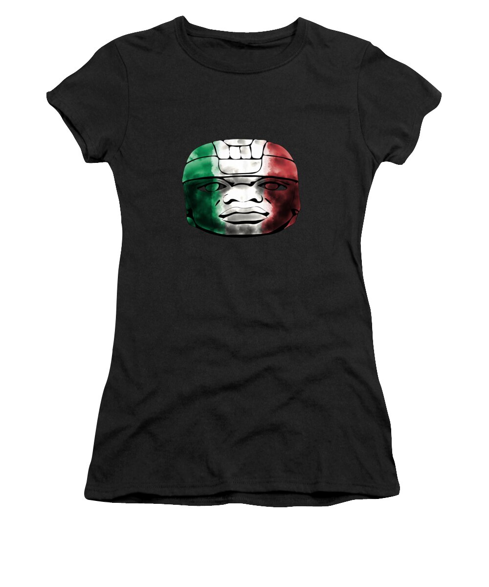 Mexico Women's T-Shirt featuring the digital art Mexican Olmec by Piotr Dulski