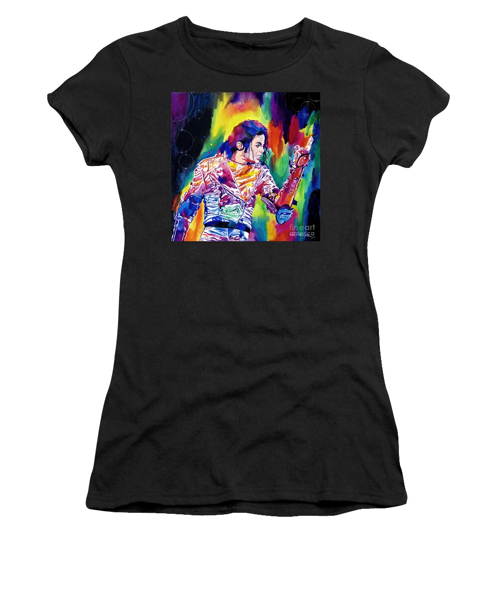 Michael Jackson Women's T-Shirt featuring the painting Michael Jackson Showstopper by David Lloyd Glover