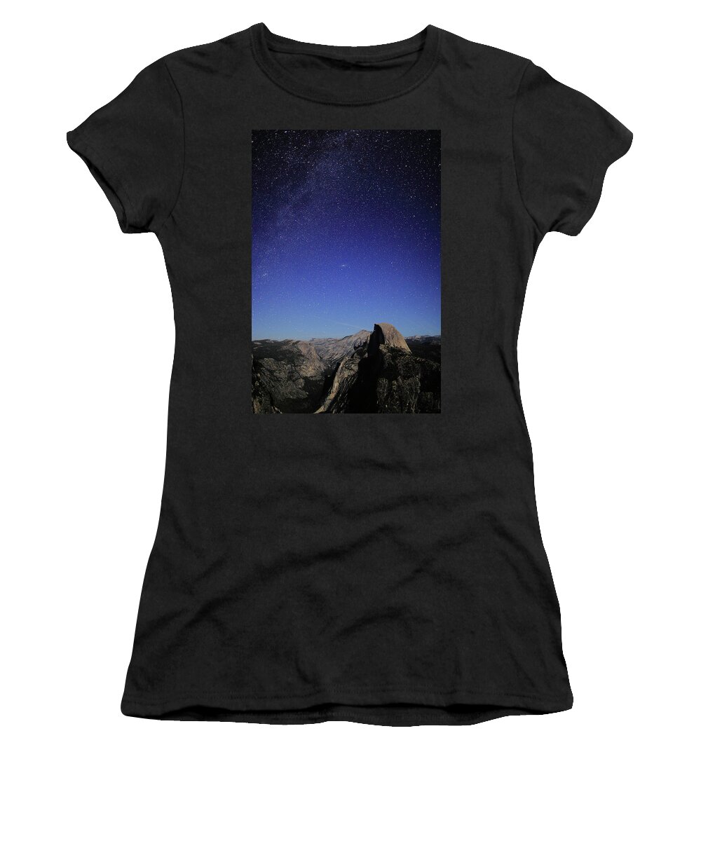 Milky Way Women's T-Shirt featuring the photograph Milky Way Over Half Dome by Rick Berk