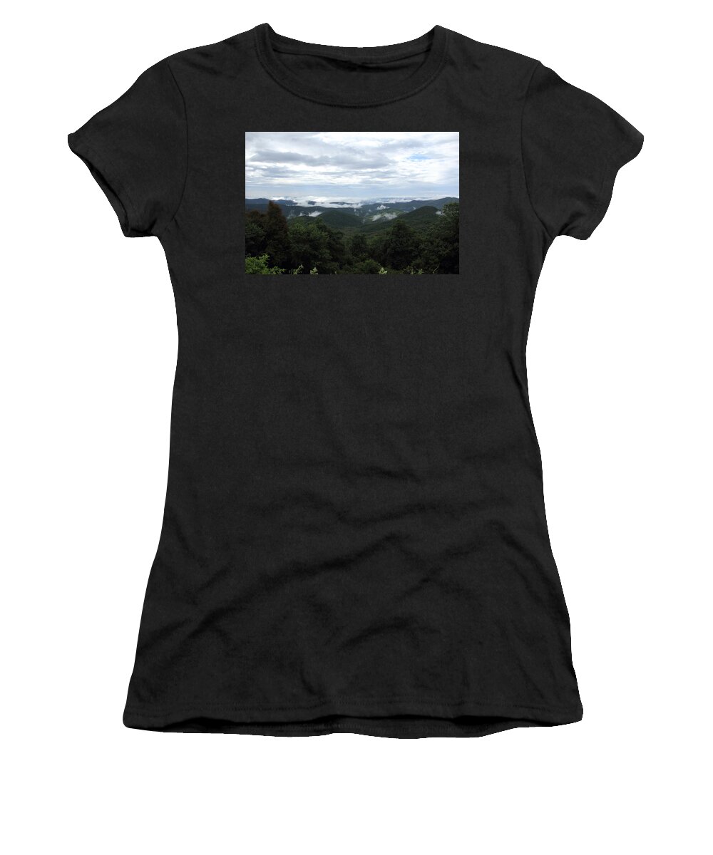 Mountain View Women's T-Shirt featuring the photograph Mills River Valley View by Allen Nice-Webb