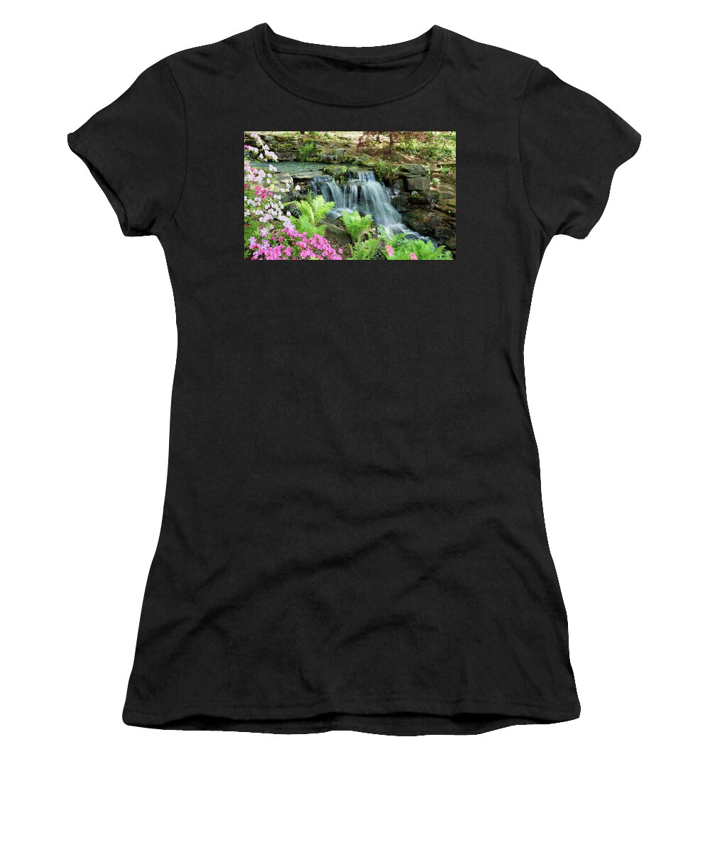 Waterfall Women's T-Shirt featuring the photograph Mini Waterfall by Sandy Keeton