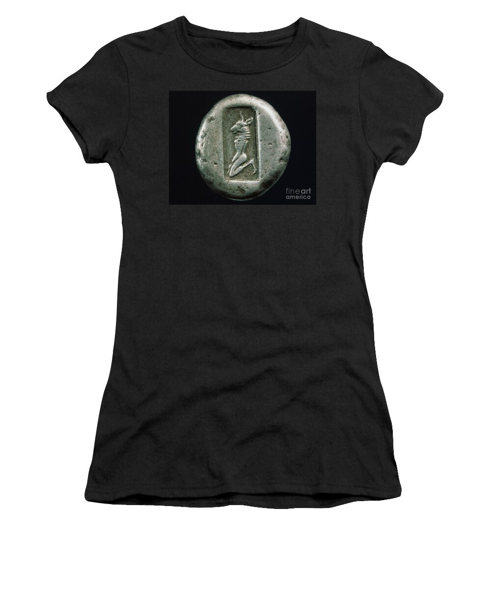 480 B.c. Women's T-Shirt featuring the photograph Minotaur On A Greek Coin by Granger